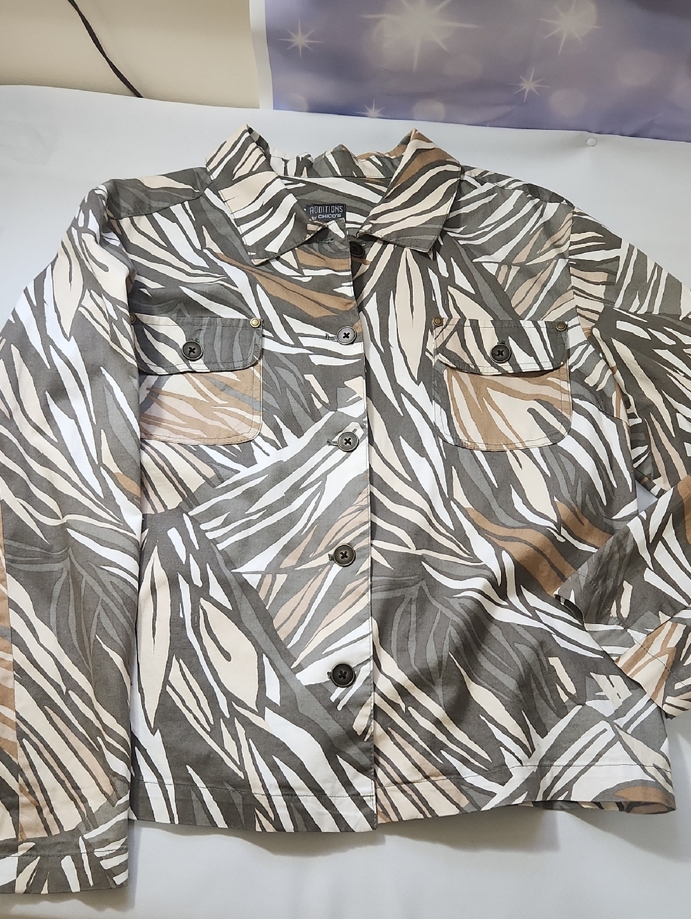 Chico's Additions Utility Jacket in Beige, Brown, Black